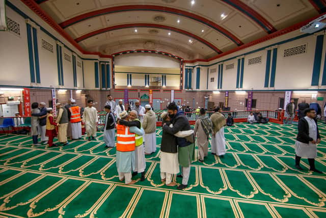Hundreds of Muslim worshippers celebrate the end of Ramadan and celebrate Eid at Portsmouth Jami Mosque, Portsmouth.Picture: Habibur Rahman