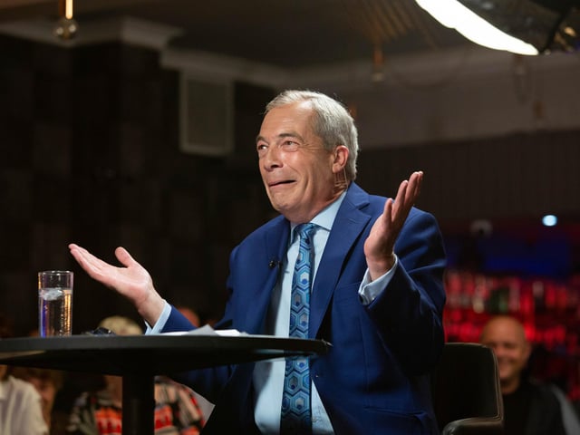 Nigel Farage during a discussion at The Rifle Club.