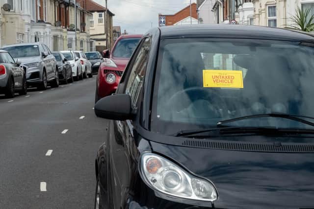 Pictured: An untaxed vehicle at Kimberley Road, Southsea on Thursday 12 May 2022
Picture: Habibur Rahman