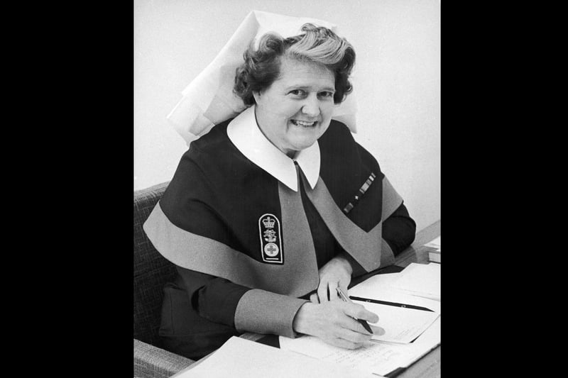 Cynthia Cooke, Principal Matron at the Royal Naval Hospital, Gosport, 20th October 1972. (Photo by Keystone/Hulton Archive/Getty Images)