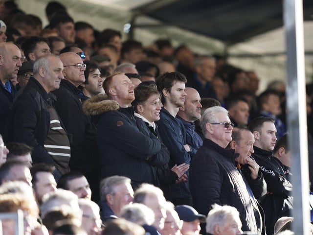Pompey fans at the Blues' victory at the Memorial Stadium.