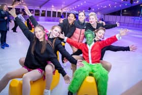 Launch night of Portsmouth On Ice 2023 at Portsmouth Guildhall Walk on Friday 24th of Novermber 2023

Pictured: People skating on ice

Picture: Habibur Rahman