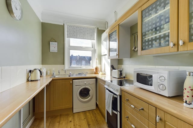 Thie two-bedroom apartment is on the market for £185,000. It is listed by Chinneck Shaw.