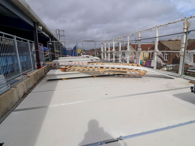 Work continues on the Milton End, which will include safe standing. Picture: Habibur Rahman