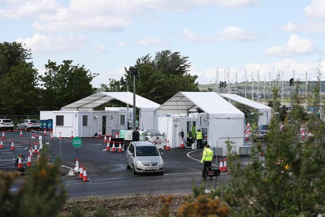 Portsmouth's Covid-19 testing centre at the Tipner West lorry park, off the M275 (Photo by Naomi Baker/Getty Images)