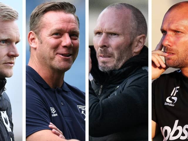 From left, Liam Manning, Kevin Nolan, Michael Appleton and Ian Foster.
