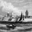 A small boat approaching the entrance to Portsmouth harbour, circa 1810.  (Photo by Hulton Archive/Getty Images)