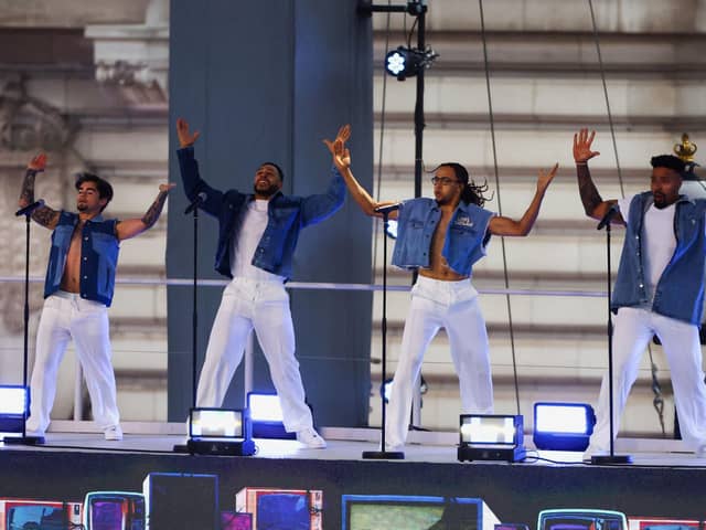 British street dance troupe Diversity perform at the Platinum Party at Buckingham Palace on June 4, 2022 as part of Queen Elizabeth II's platinum jubilee celebrations. Picture: HANNAH MCKAY/POOL/AFP via Getty Images.