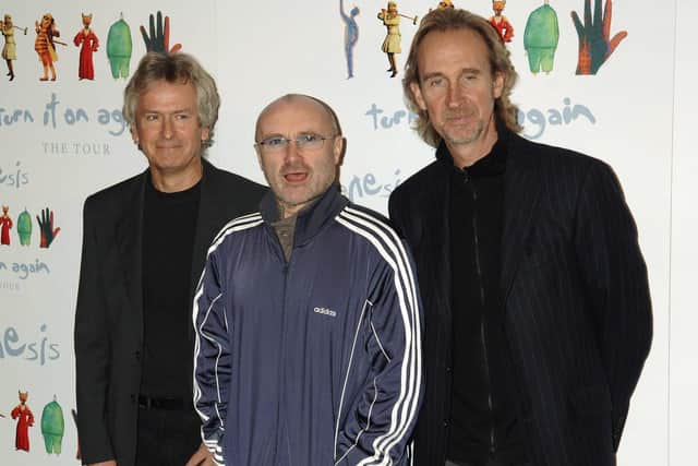 Genesis (left to right) Tony Banks, Phil Collins and Mike Rutherford - are reuniting for a UK tour. Picture: PA Wire