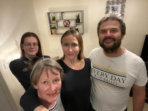 Hanna Greentree from Fareham wants to move her mum Iryna from Ukraine to the UK amid fears Russia will invade.L-R: Melania Greentree, Iryna Pavlova, Hanna Greentree and Matthew Greentree