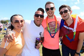 Susan Bryant, Billy Bean, Adam Turner and Freddie Willoughby at Portsmouth Pride last year