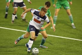 Tommy Wright in action during Hawks' 2-1 National League South victory over Oxford City last weekend. Pic: Dave Haines.