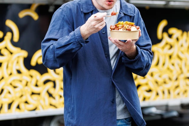 People enjoying food at Southsea Food Festival on Saturday