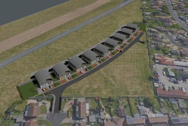 Hangar homes that businessman Peter Day wants to build at Solent Airport