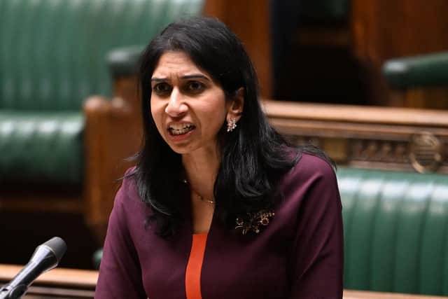 Home Secretary Suella Braverman. Photo by JESSICA TAYLOR/UK PARLIAMENT/AFP via Getty Images