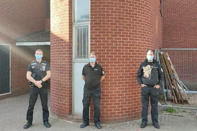 Police on patrol in and around Nessus Street after a dispersal order was made