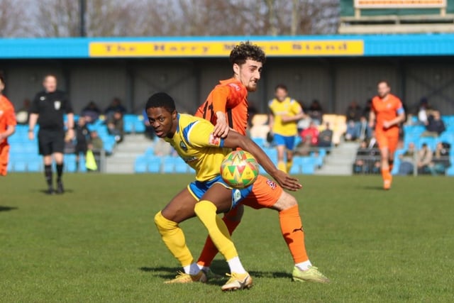 Gosport's Kyal Williams in action against Hartley Wintney. Picture by Tom Phillips