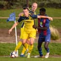 Callum Glen is suspended for Moneyfields's next two Wessex League games. Picture: Keith Woodland