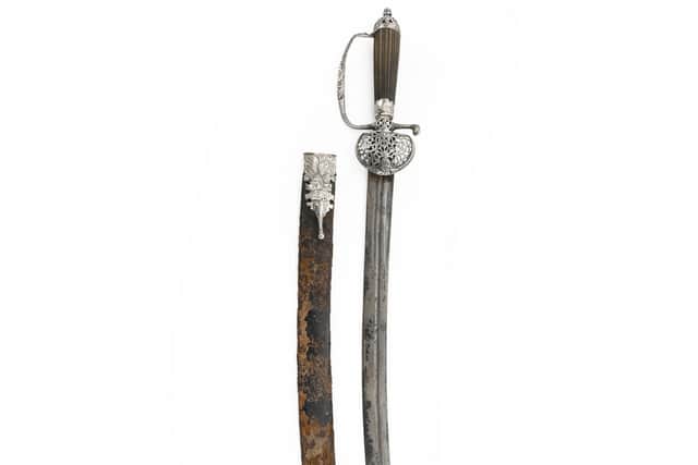 Lord Nelson's sword that is being sold by Charles Wallrock of Wick Antiques. It will be on display at the Chelsea Antiques Fair