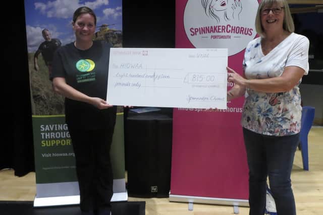 The Spinnaker Chorus, a choir based in Portsmouth, has raised £815 for the Hampshire and Isle of Wight Air Ambulance (HIOWAA).