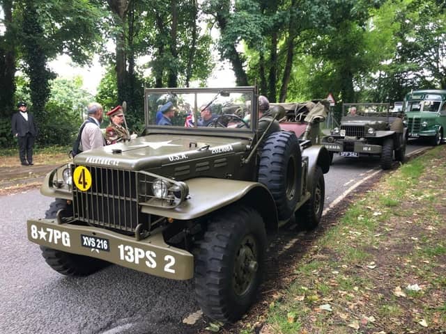 Vintage military vehicles travelling through Southwick last year. Picture: Tom Morton