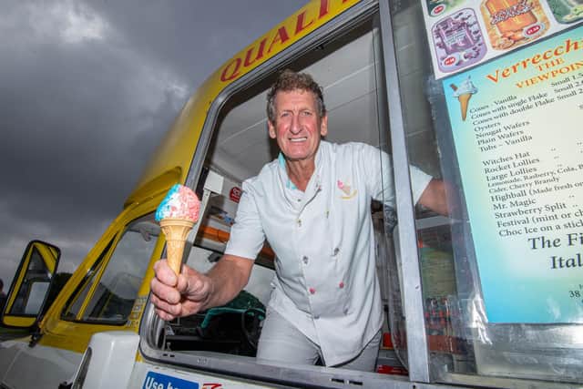 Pictured: Graham Penrose with his ice cream van at Portsdown Hill, Portsmouth 
Picture: Habibur Rahman