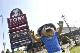 Pompey's mascot Nelson outside Toby Carvery in Hilsea after a recent refurbishment Picture: Sarah Standing (190924-1621)