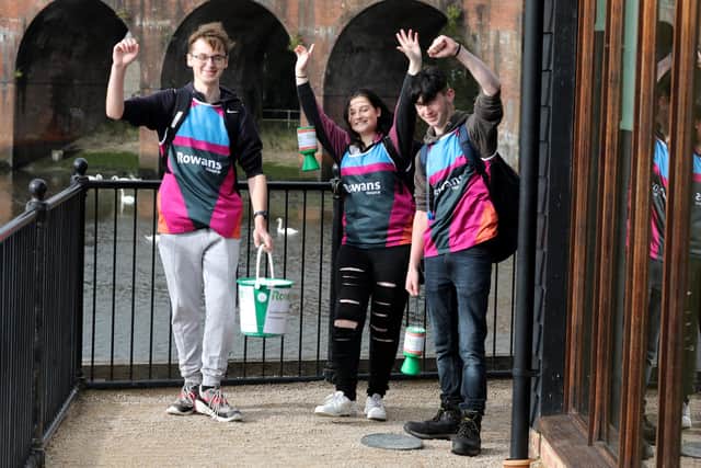 From left, Nathan Stock, Mary-Lou Collins and Ben Rance, all 16, on their walk 
Picture: Sam Stephenson