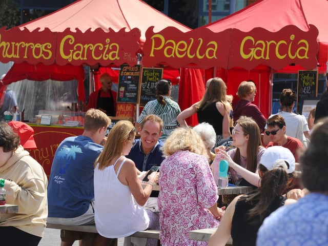 A taste of Spain - the churros and paella stand proved popular. Picture: Sarah Standing (010825-1427)