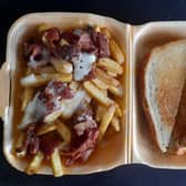 Firecracker toastie with cheese and bacon loaded chips.