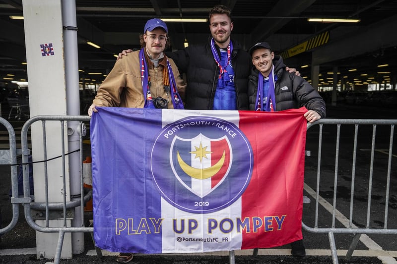 These Pompey fans made the trip to Fratton Park from France.