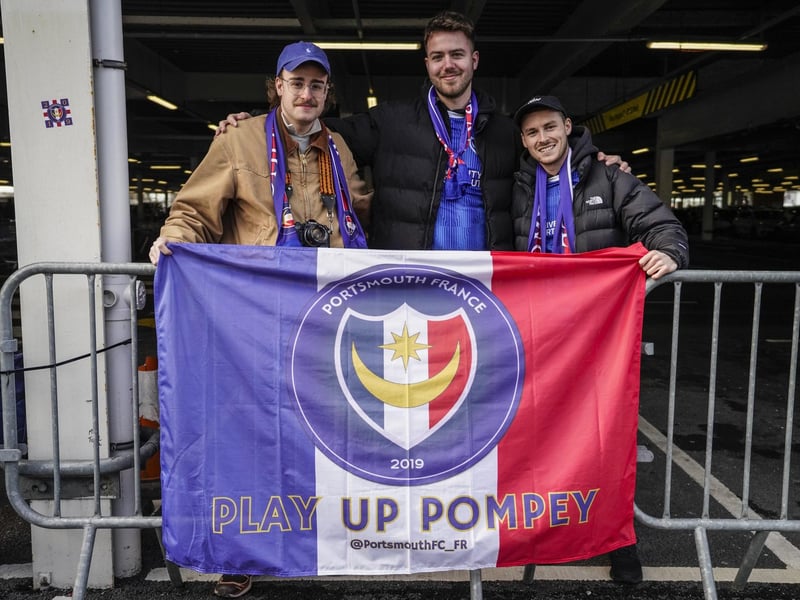 These Pompey fans made the trip to Fratton Park from France.