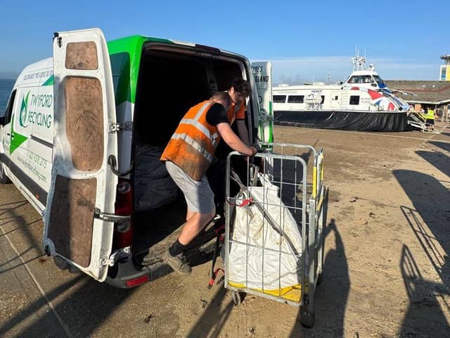 Hovertravel recycles retired skirt rubber