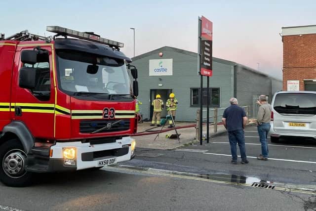 A fire at Castle Trading Estate in Portchester on October 1, 2021. Picture: Portchester Fire Station