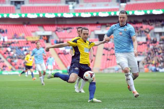 All-time Gosport Borough record goalscorer Justin Bennett featured for the club in their FA Trophy final defeat to Cambridge at Wembley in 2014 Picture: Paul Jacobs (14847-1718)