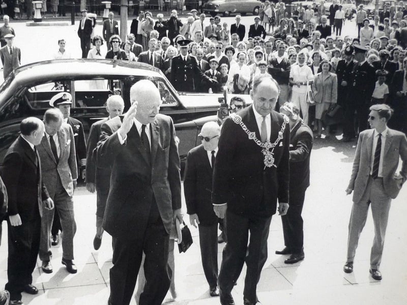 Dwight "Ike" Eisenhower revisiting the Portsmouth on August 6, 1963 as part of a nostalgic return to the area where he planned the D-Day landings 19 years earlier Picture: The News