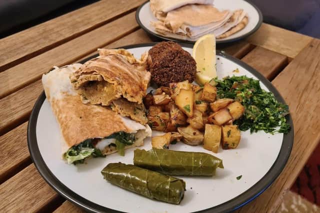  A plate of Leilamezze tapas, eaten by the Dish Detective, December 2020.