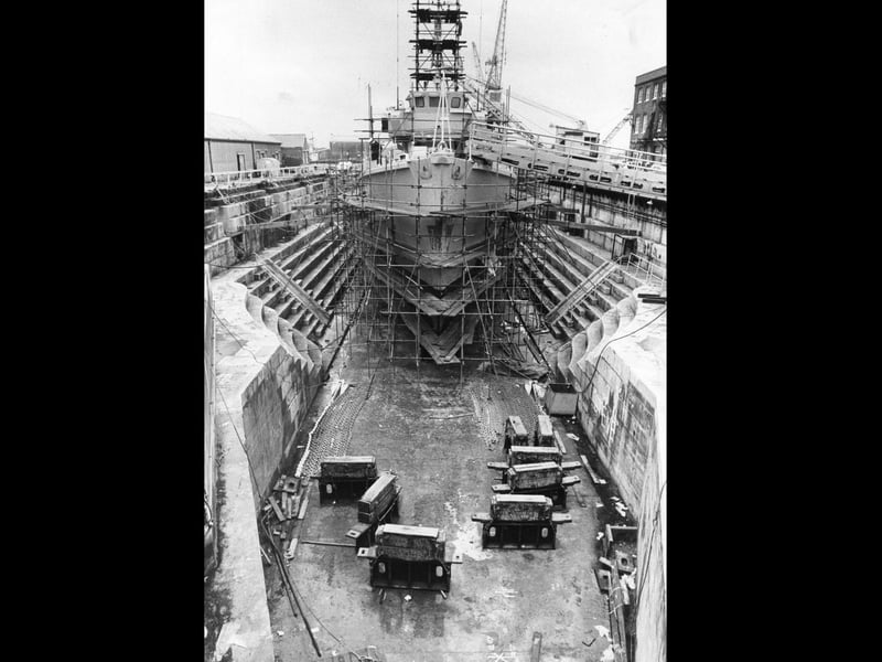 Vessel in dry-dock in 1982. The News PP1814