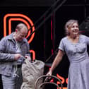 Jonathan Slinger and Kirsty Bushell in A View From The Bridge at Chichester Festival Theatre, October 2023. Picture by The Other Richard
