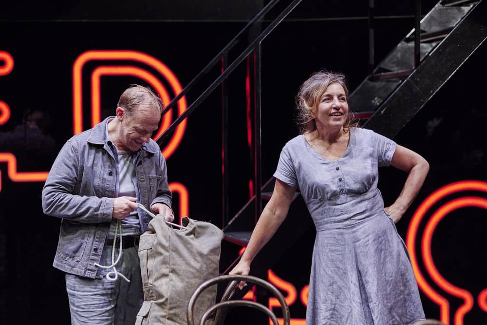Jonathan Slinger and Kirsty Bushell in A View From The Bridge at Chichester Festival Theatre, October 2023. Picture by The Other Richard