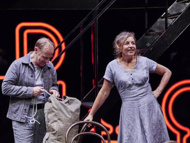 Jonathan Slinger and Kirsty Bushell in A View From The Bridge at Chichester Festival Theatre, October 2023. Picture by The Other Richard