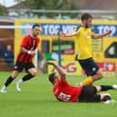 Harvey Rew scored twice as Gosport defeated Basingstoke Town 4-1. Picture by Tom Phillips