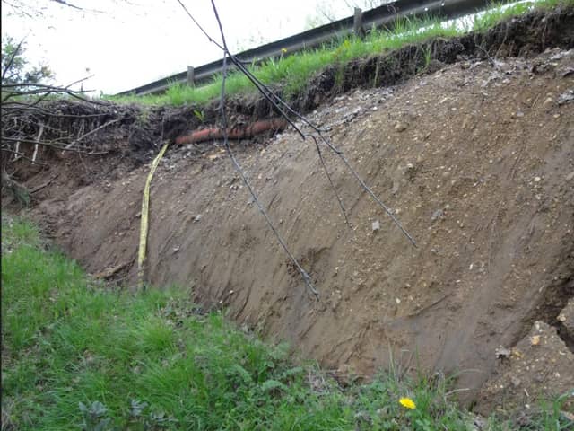 The collapsed embankement.
