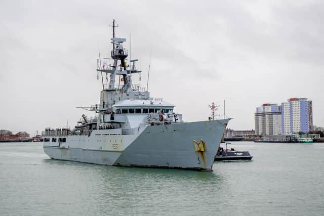 HMS Clyde returned to Portsmouth for the first time in 12 years in December. Her future is now uncertain after being decommissioned from the navy. Photo: Habibur Rahman