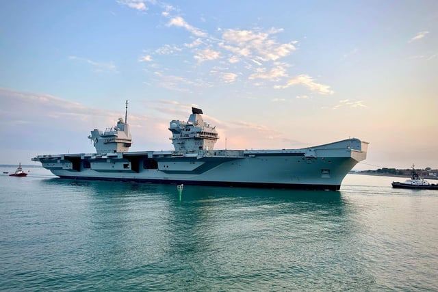 HMS Queen Elizabeth returned to Portsmouth on July 30 after spending several months in Rosyth for repairs.