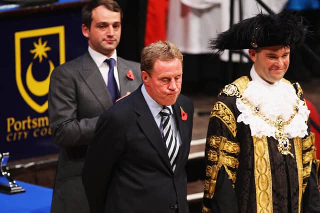 Harry Redknapp is heckled as he receives the freedom of the city in 2008. (Photo by Bryn Lennon/Getty Images)