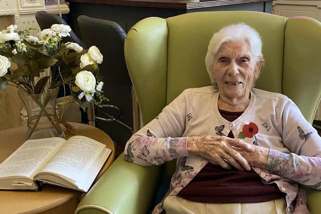 Oakland Grange Residential Care Home resident Doris Janes, aged 100.