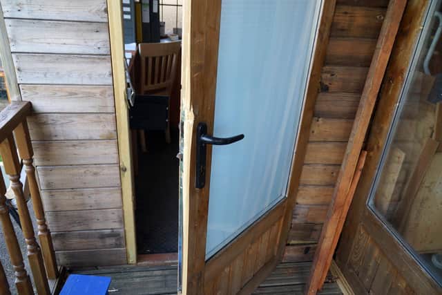 Damage done in a burglary at Copnor Men's Shed on March 31. Picture: Richard Brown