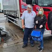 David O'Donnell, Aimie Williams and Lewis O'Donnell from Portsmouth Truckstop.