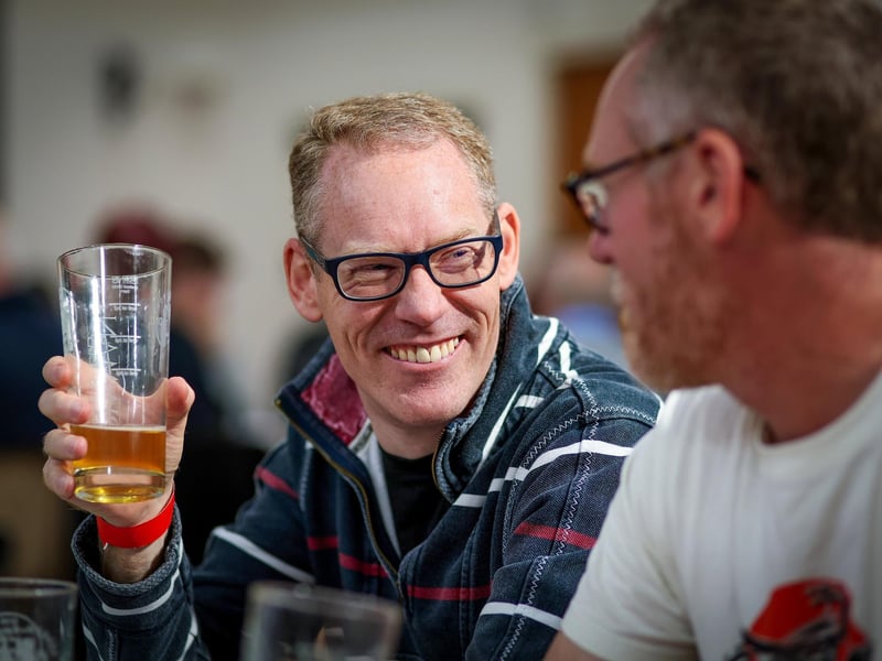 Chris Monk and his twin brother Richard Monk, right. Wickham Beer Festival, Wickham Community CentrePicture: Chris  Moorhouse (051024-051)
